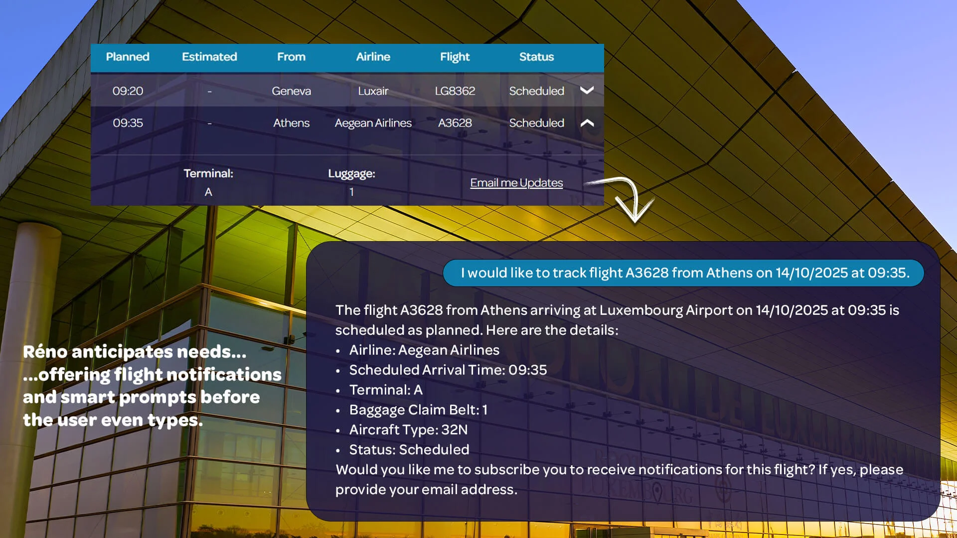 Chat UI with alerts and TTS